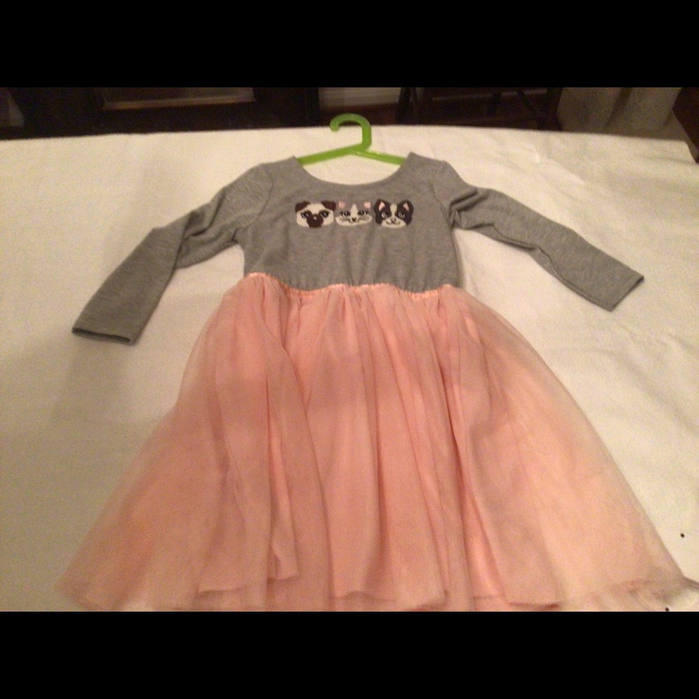 Girl’s Size 10 Dress with Animal Pattern (Dog, Cat, Dog) Slightly worn